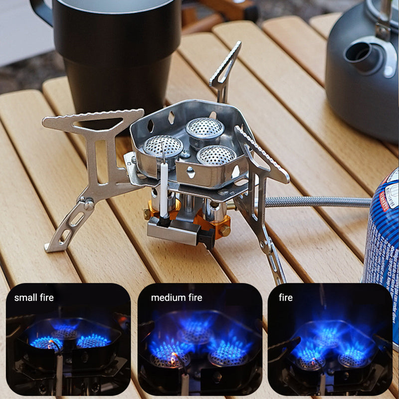 Three-burner stove windproof outdoor camping stove