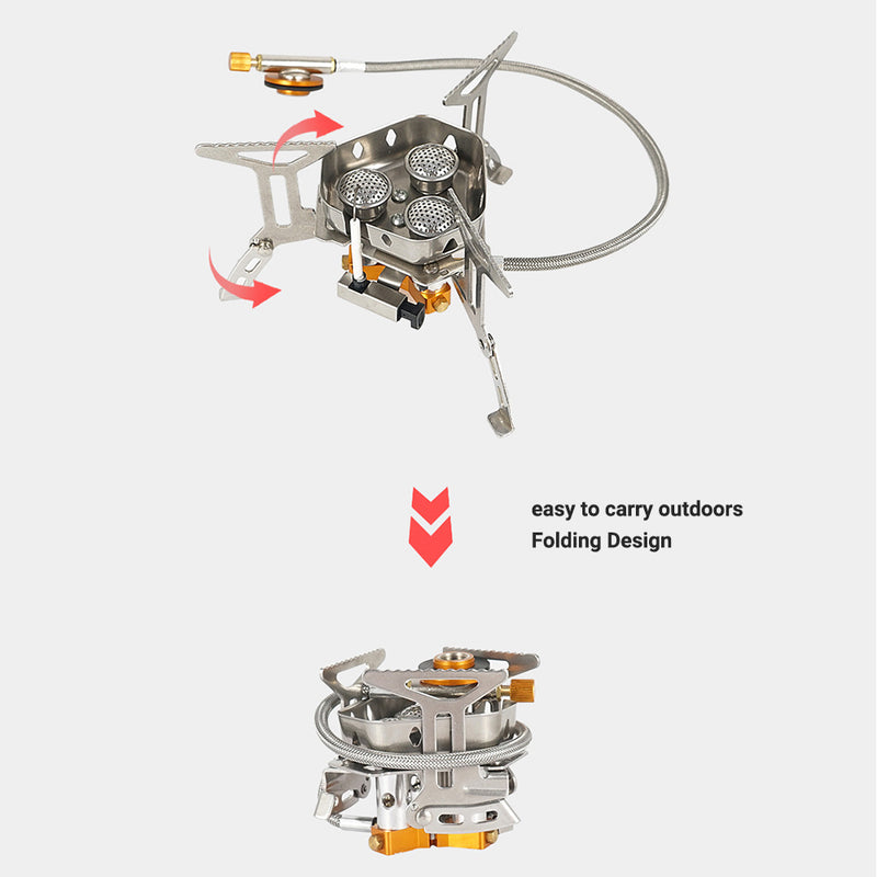 Three-burner stove windproof outdoor camping stove