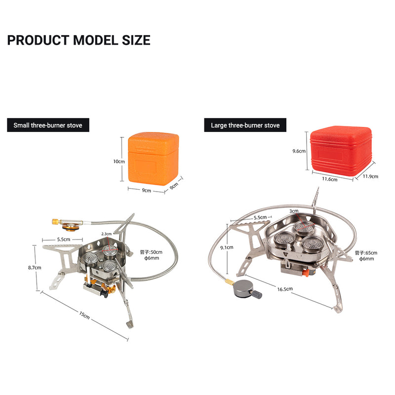 Three-burner stove windproof outdoor camping stove