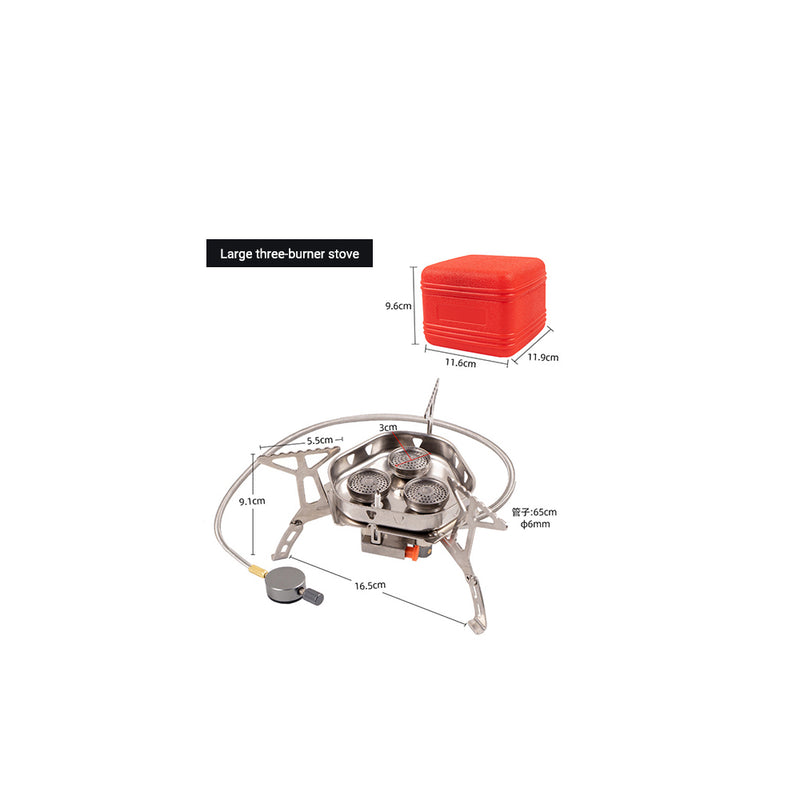 Three-burner stove windproof outdoor camping stove