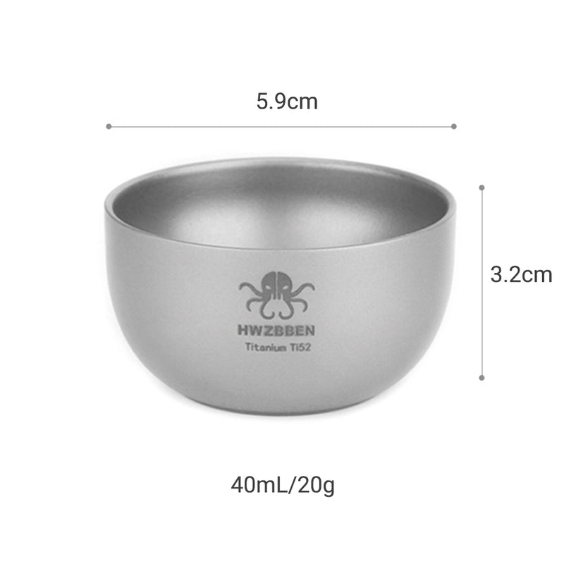 Outdoor Camping Pure Titanium Double Layer Insulation Teacup/Coffeecup