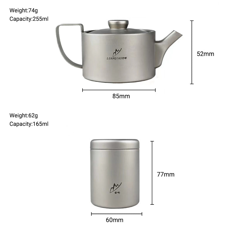 Outdoor Camping Pure Titanium Teapot Tea Pot Tea Set Travel Set