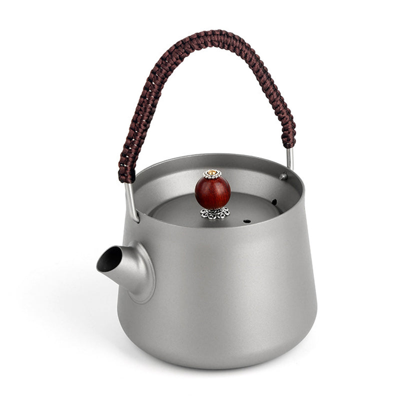 Pure Titanium Teapot Coffee Tea Maker Pot Teacup Tea Set Outdoor Camping