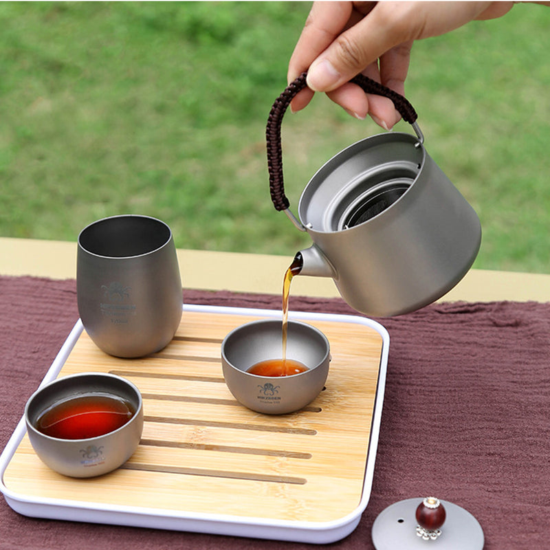 Outdoor Pure Titanium Kettle Coffee Pot Tea Pot