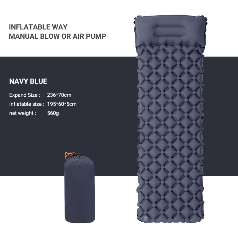 Spliceable Inflatable Sleeping Pad With Pillow