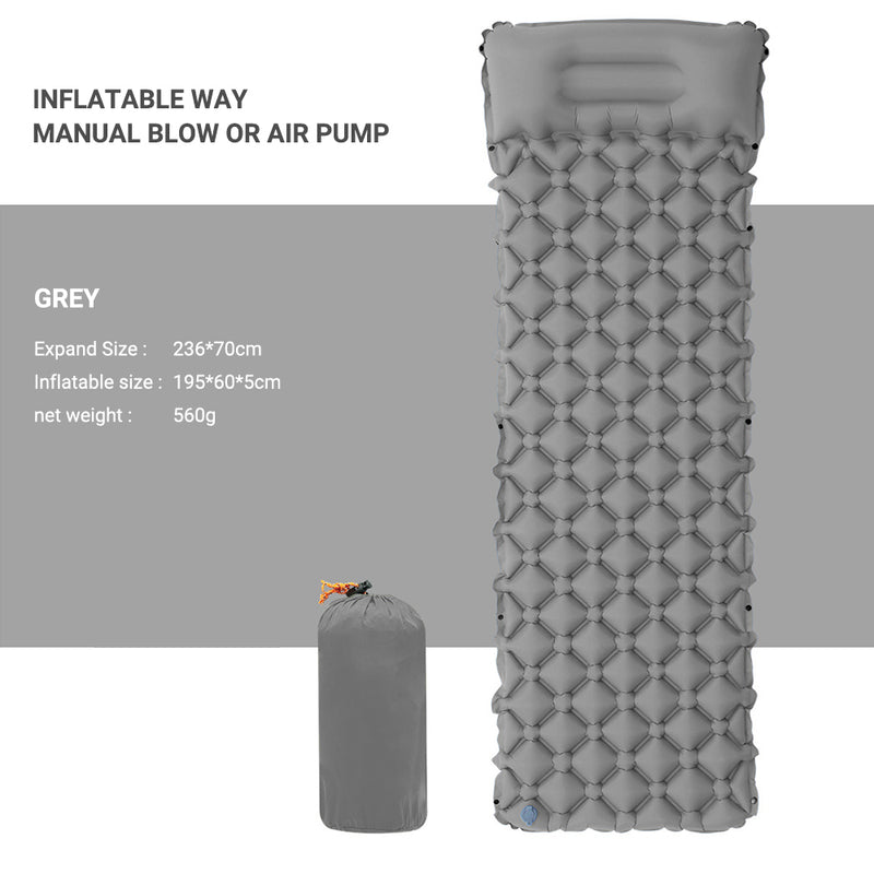 Spliceable Inflatable Sleeping Pad With Pillow